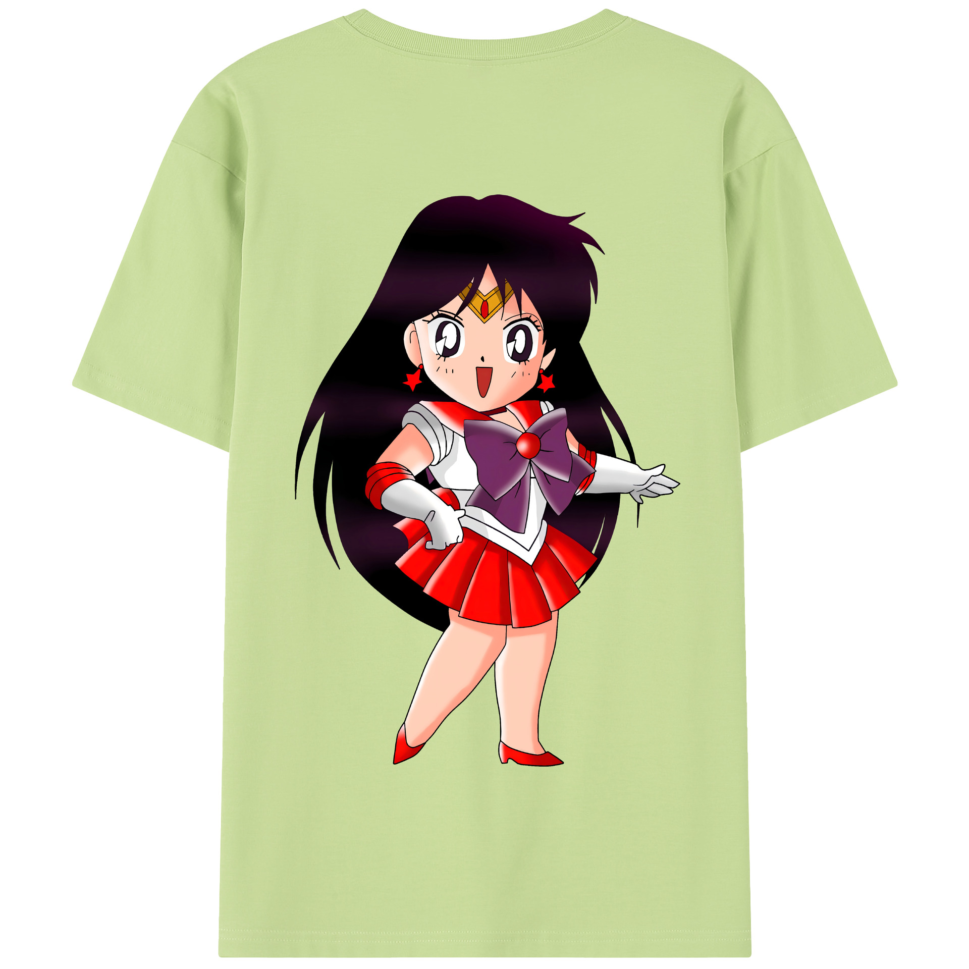 （画像用） 美少女戦士セーラームーン 火野レイ ひの レイ Sailor Moon Hino Rei （セーラーマーズ,Sailor Mars） 綿100％半袖Tシャツ（背面プリント）